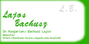 lajos bachusz business card
